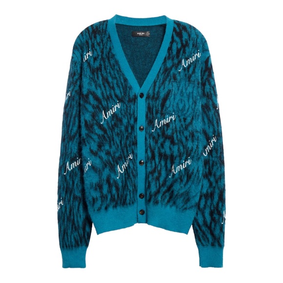🆕 AMIRI logo-print knitted cardigan - Picture 3 of 14